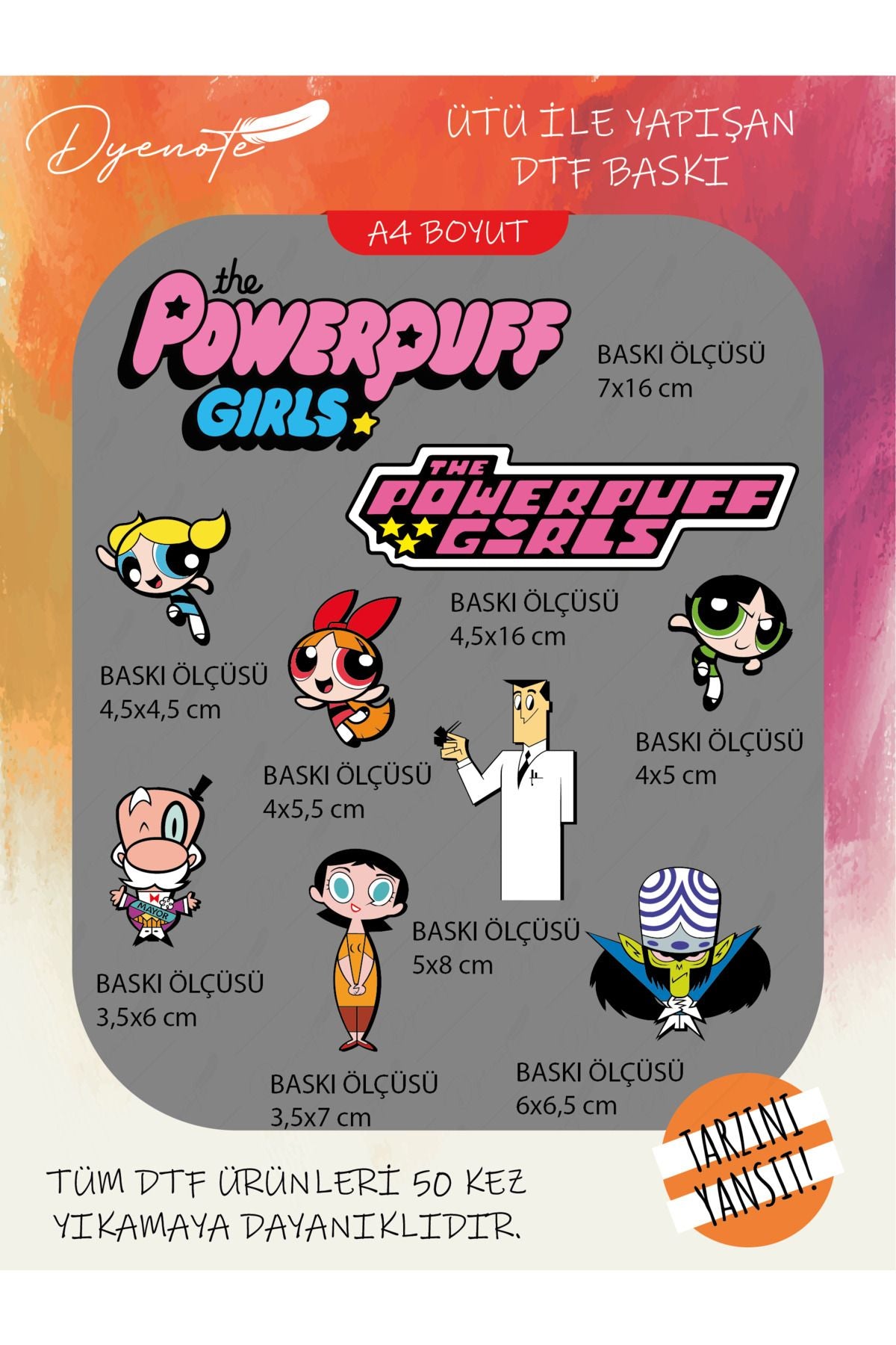 Powerpuff Girls 1 DTF Transfer Kağıdı A4 - Ütüyle Yapıştır