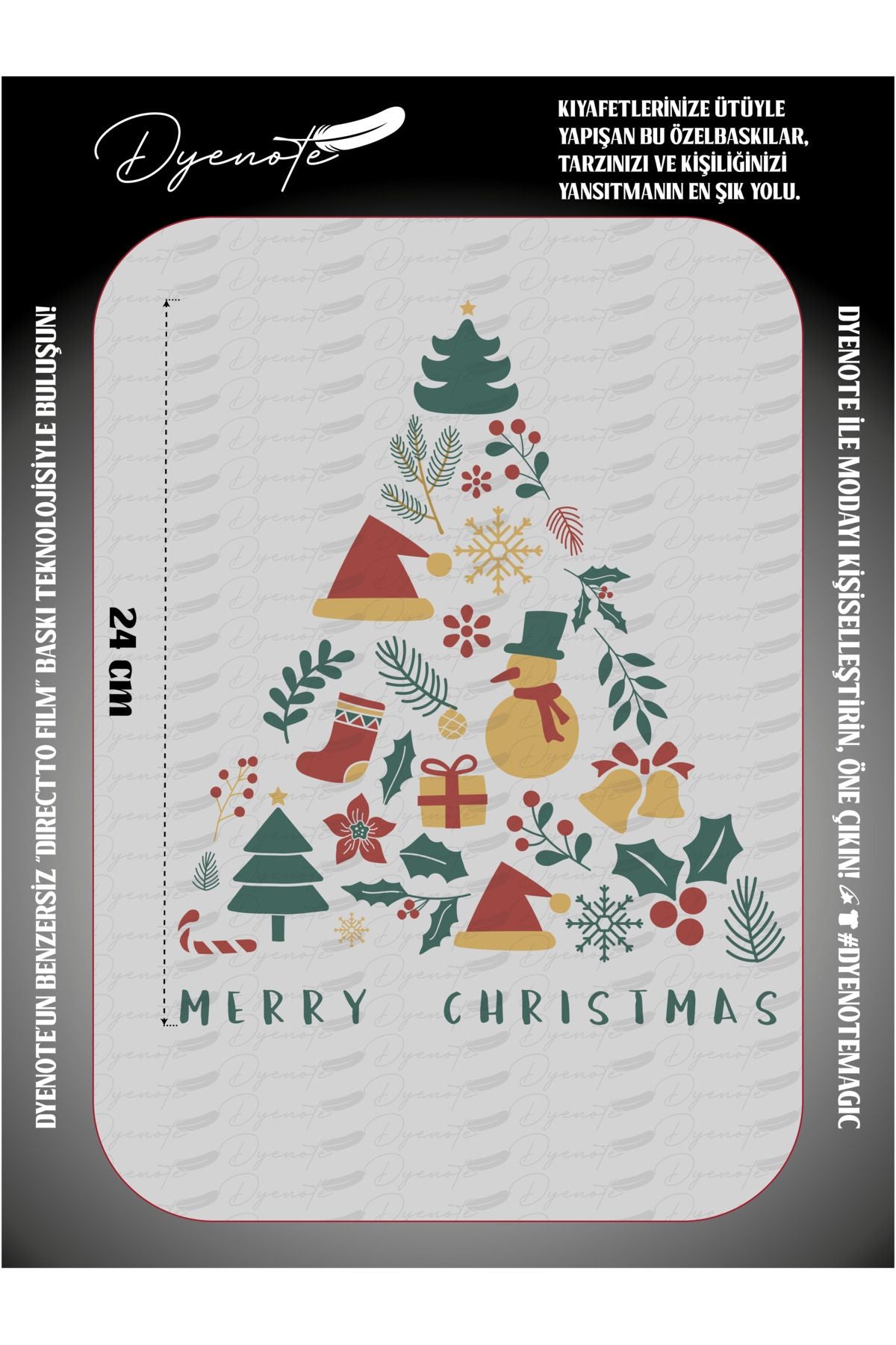 Merry Christmas 9 DTF Transfer Paper A4 - Iron-On