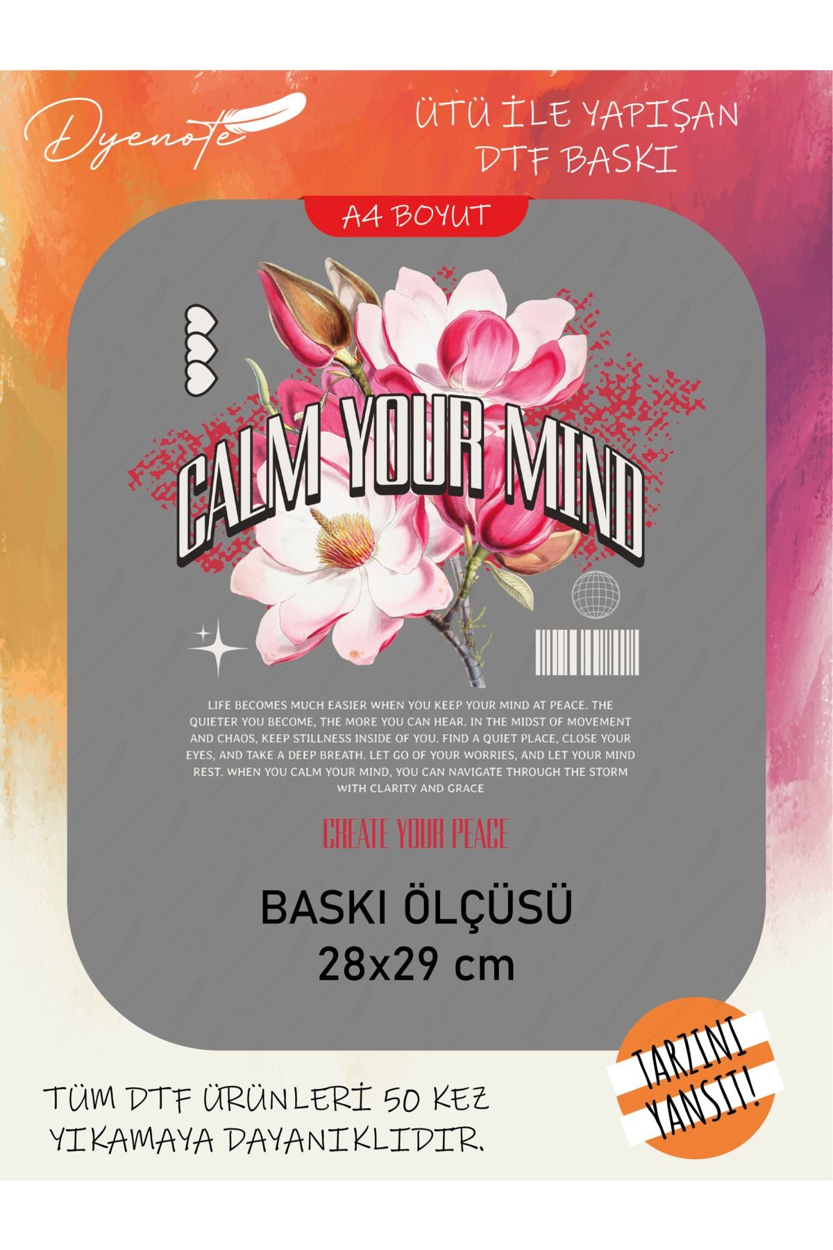 Calm Your Mind DTF Transfer Paper A4 - Iron-On