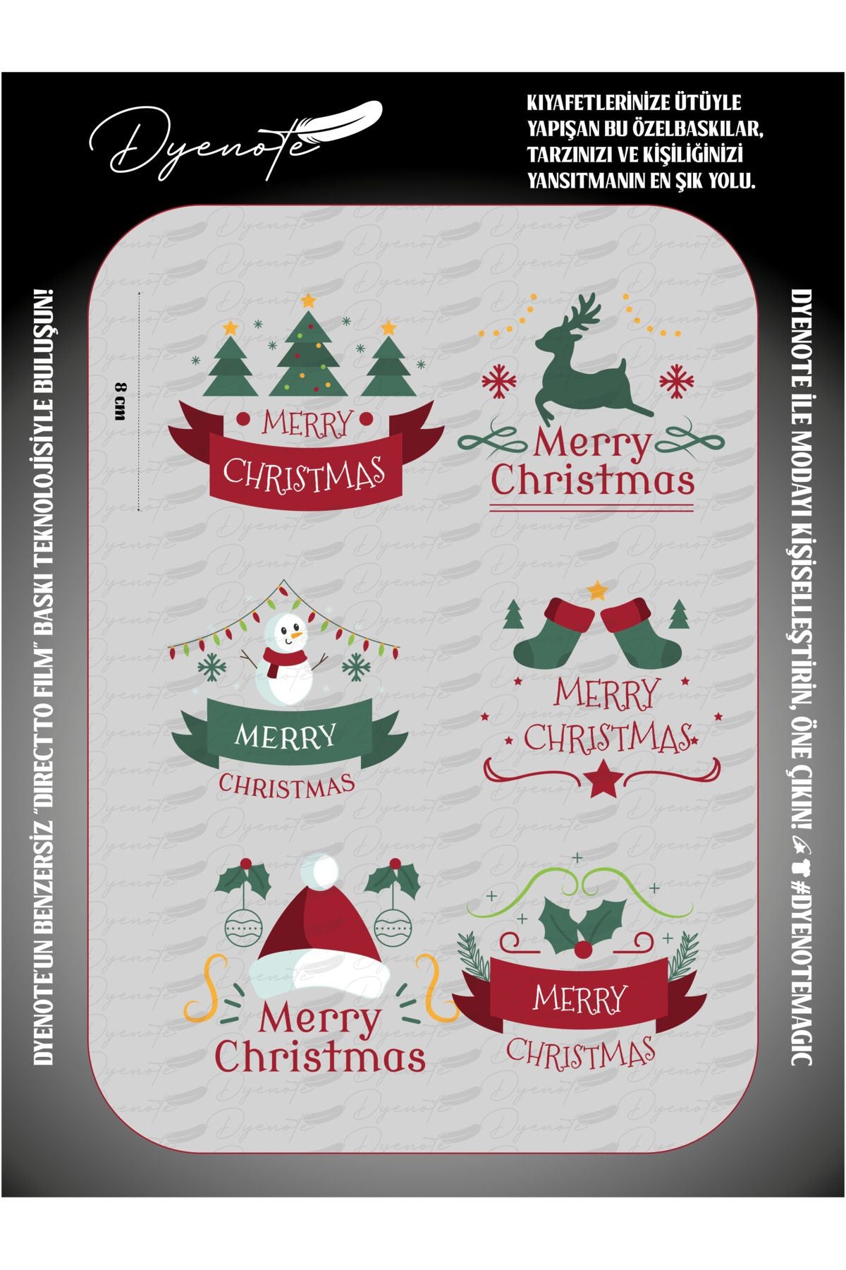 Merry Christmas 7 DTF Transfer Paper A4 - Iron-On