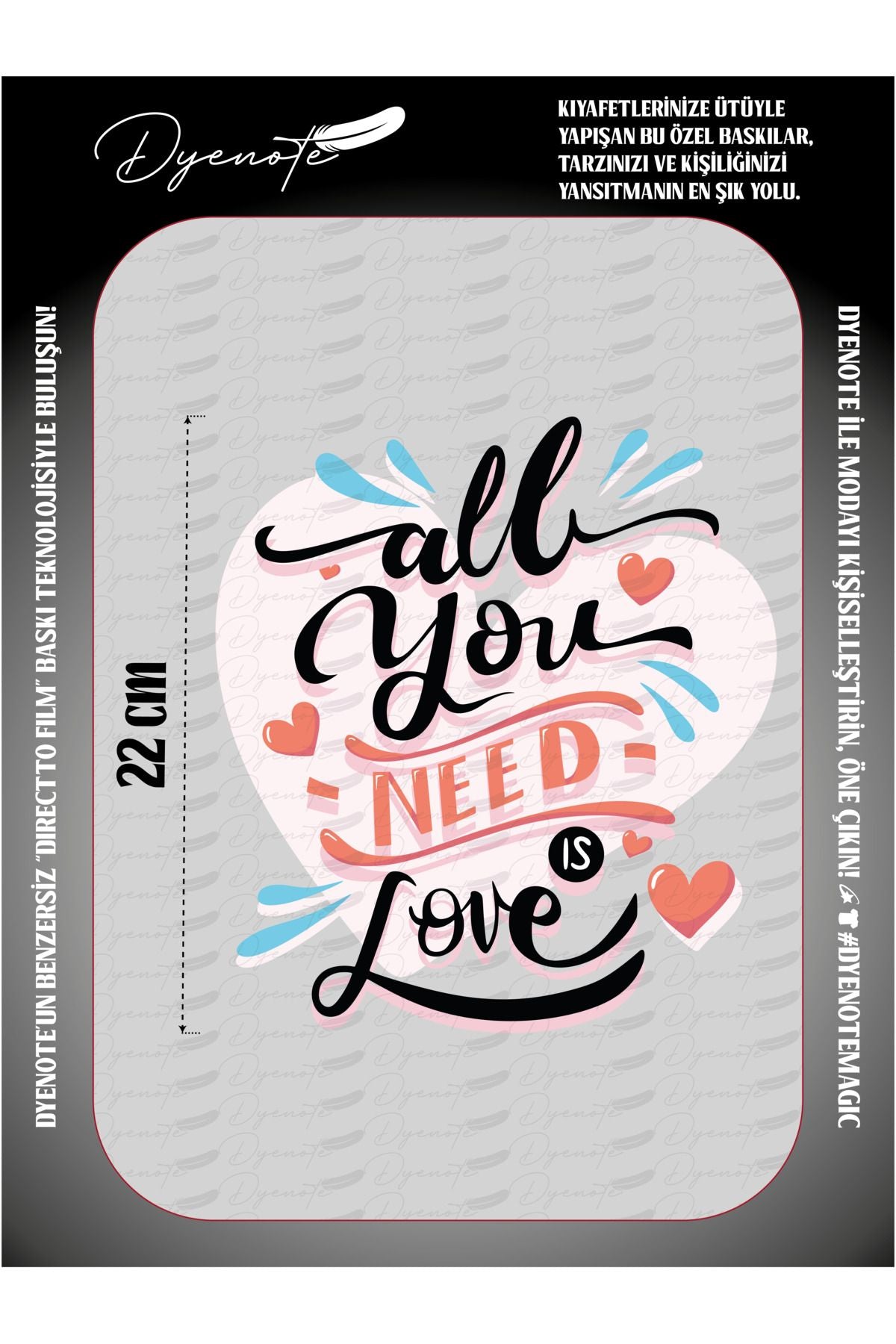 All You Need Is Love DTF Transfer Paper A4 - Iron-On