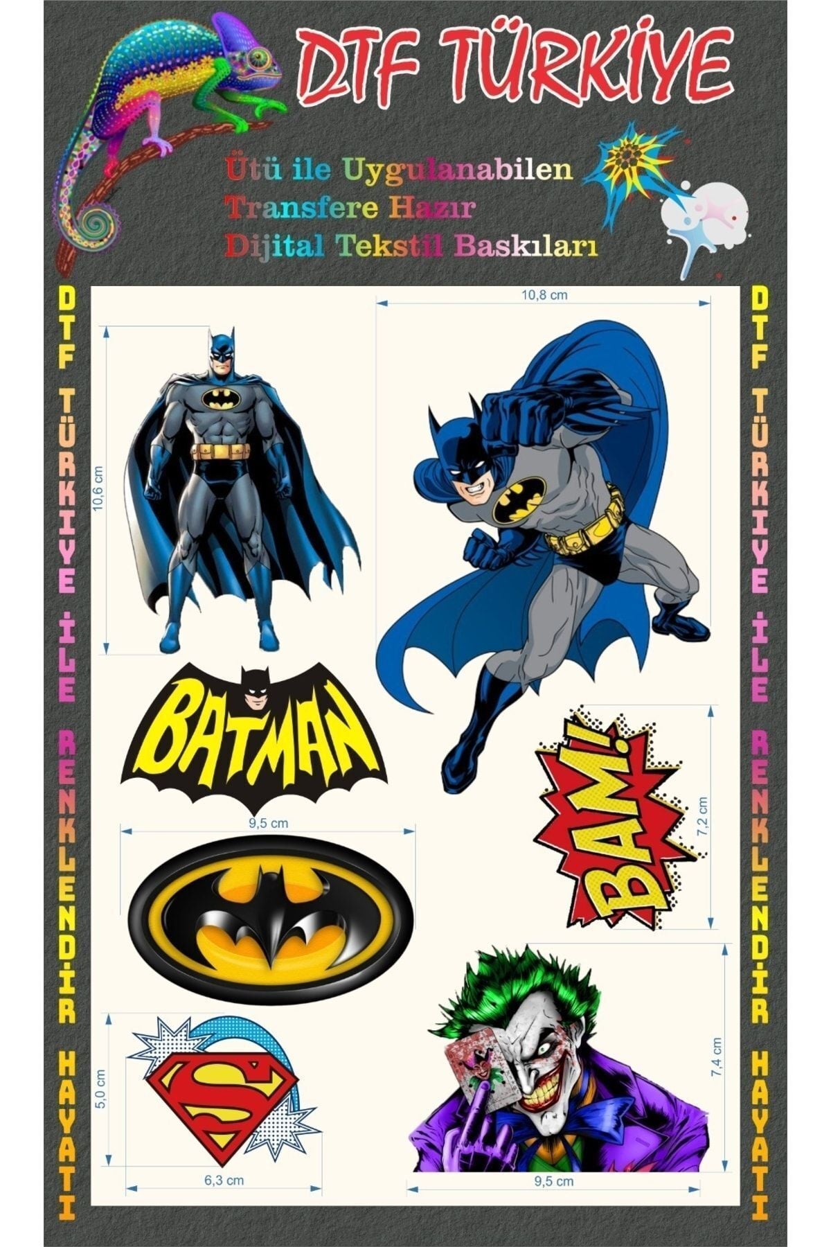 Batman 1 DTF Transfer Kağıdı A4 - Ütüyle Yapıştır - Dyenote