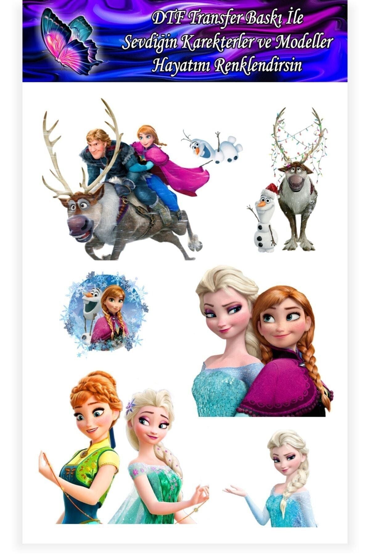 Frozen Elsa 1 DTF Transfer Kağıdı A4 - Ütüyle Yapıştır - Dyenote