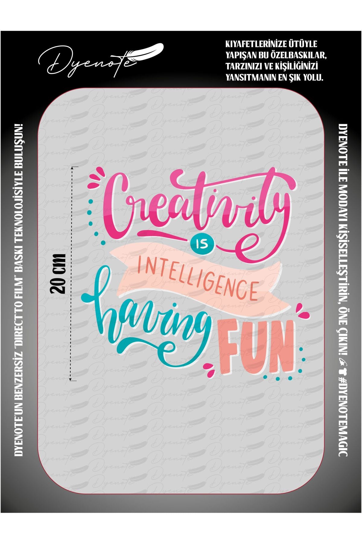 Creativity is Intelligence DTF Transfer Paper A4 - Iron-On