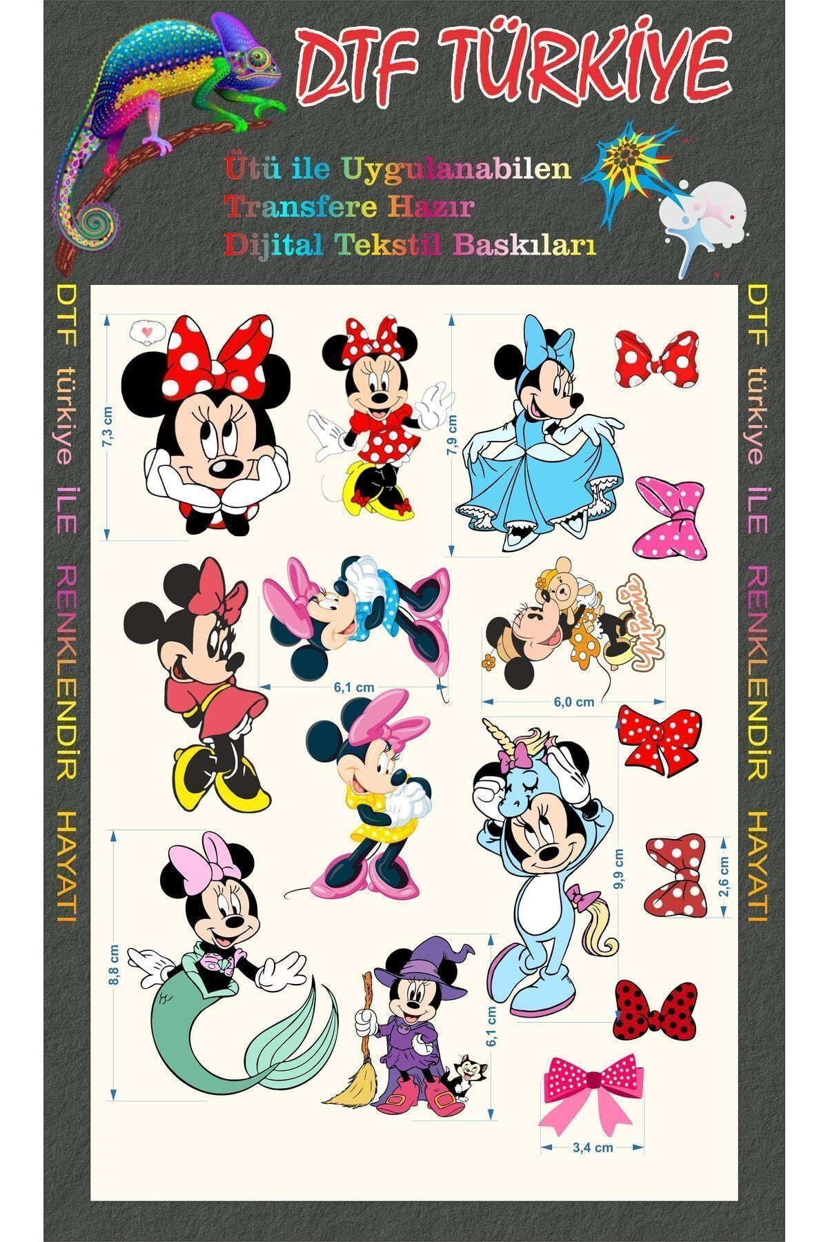 Minnie Mouse 1 DTF Transfer Kağıdı A4 - Ütüyle Yapıştır - Dyenote