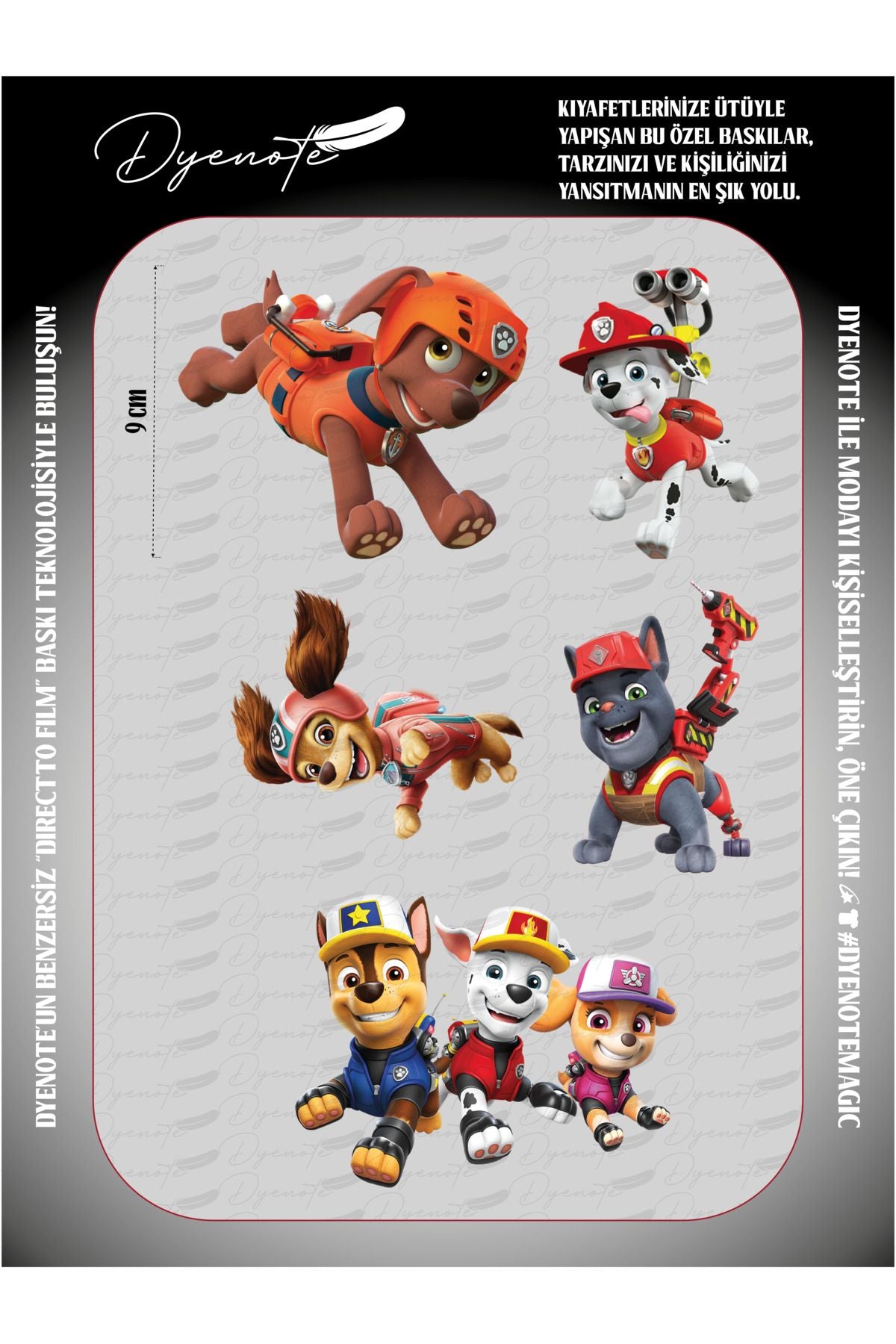 Paw Patrol 4 DTF Transfer Kağıdı A4 - Ütüyle Yapıştır