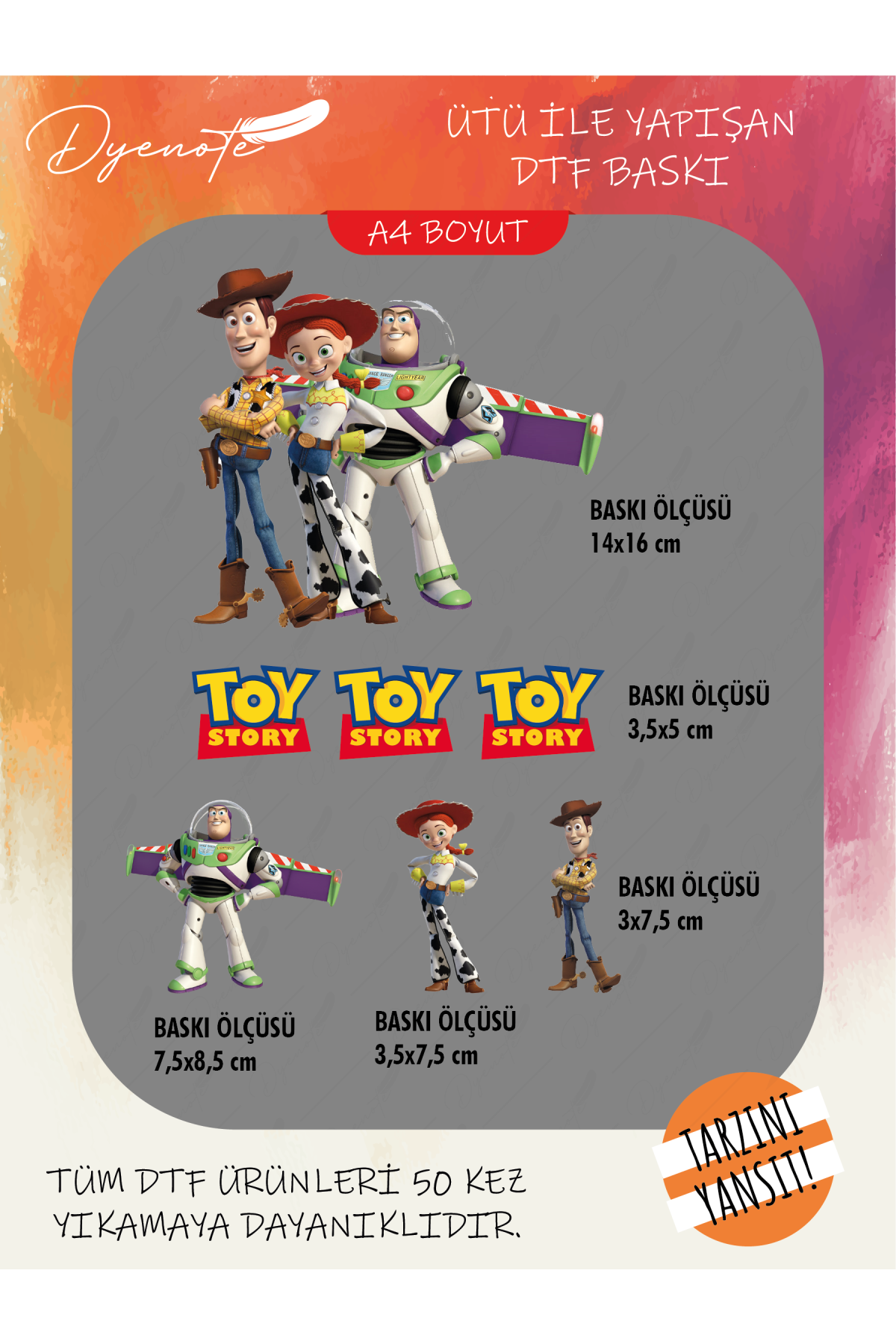 Toy Story 1 DTF Transfer Kağıdı A4 - Ütüyle Yapıştır