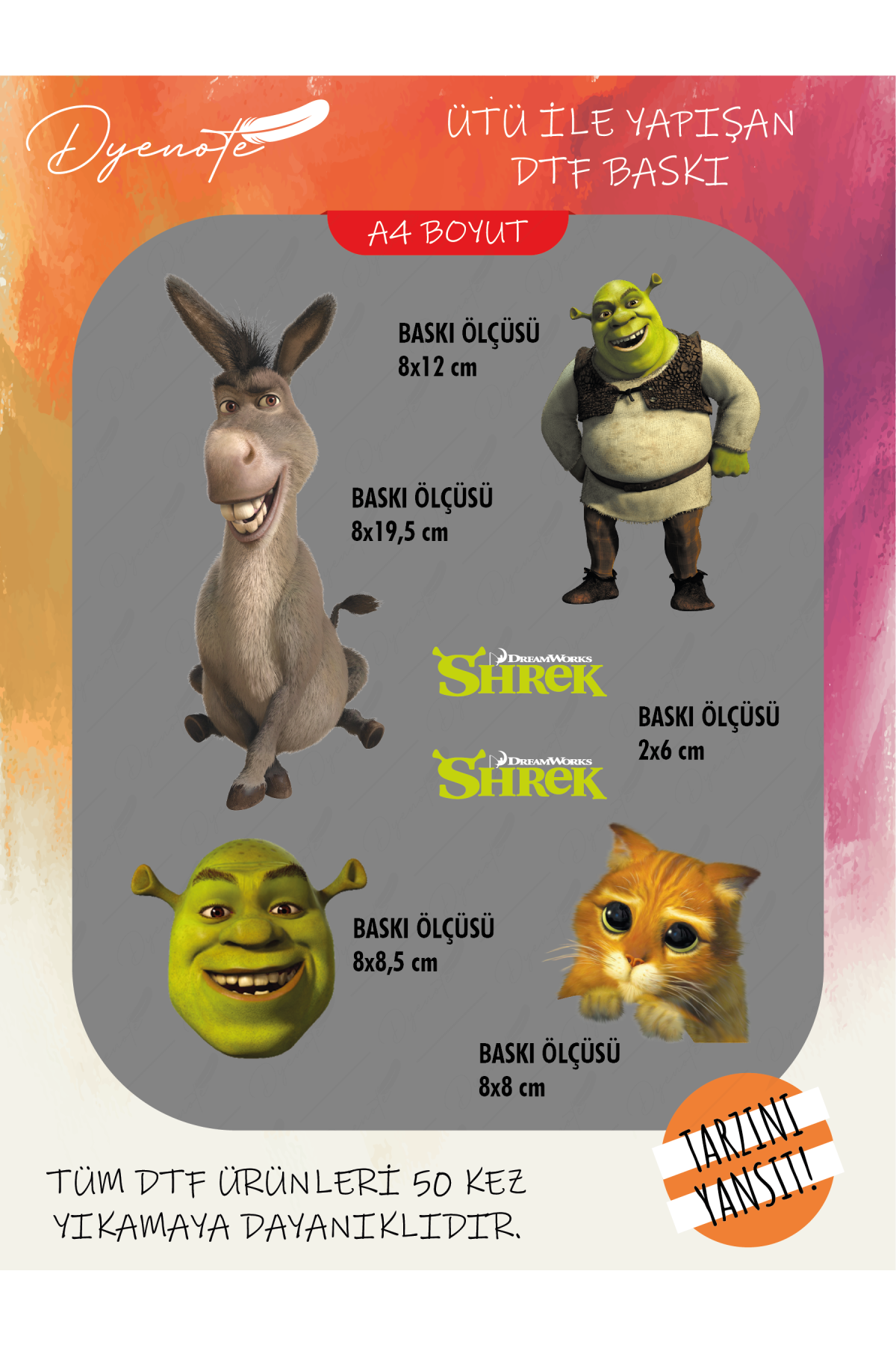 Shrek 1 DTF Transfer Kağıdı A4 - Ütüyle Yapıştır