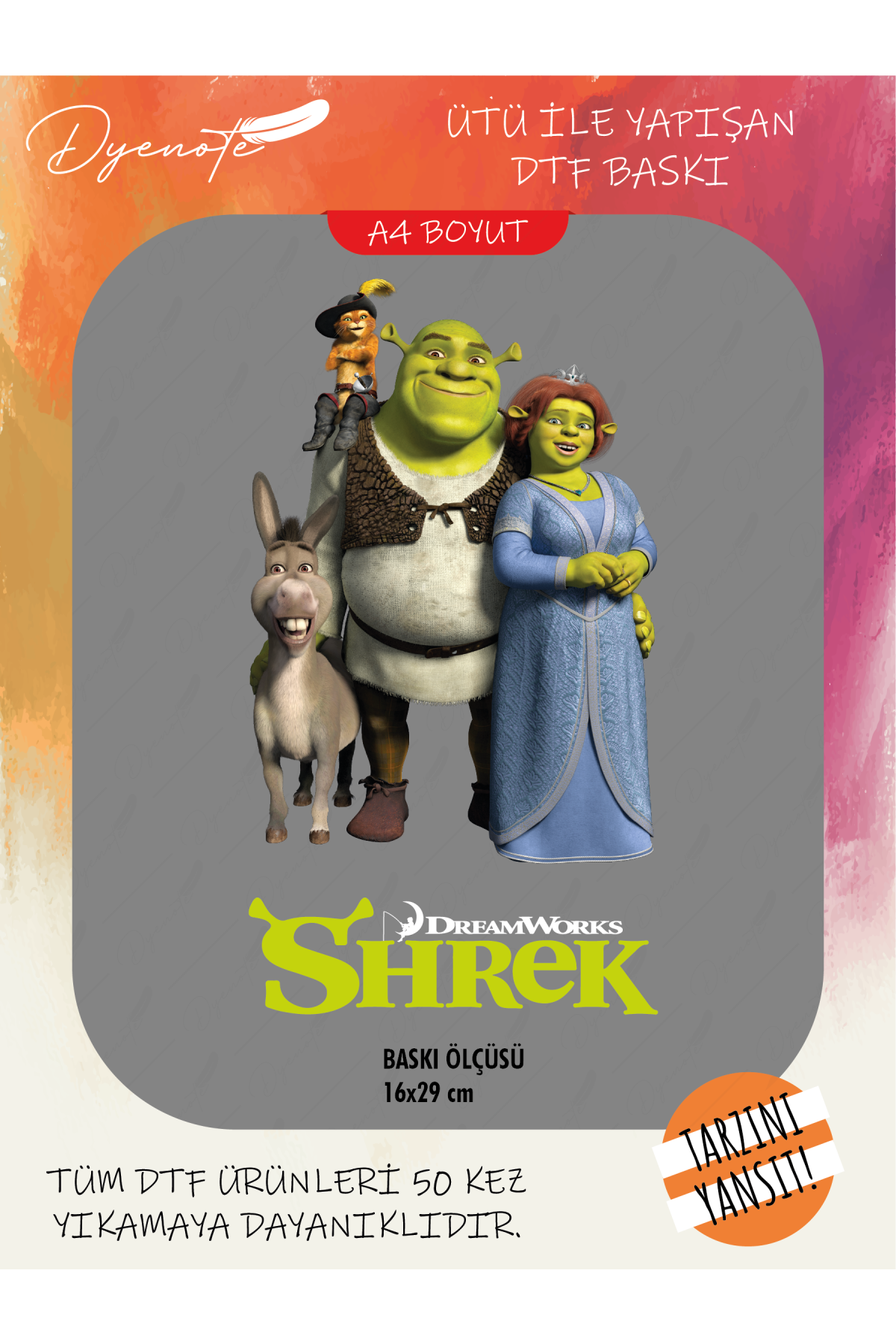 Shrek 2 DTF Transfer Kağıdı A4 - Ütüyle Yapıştır