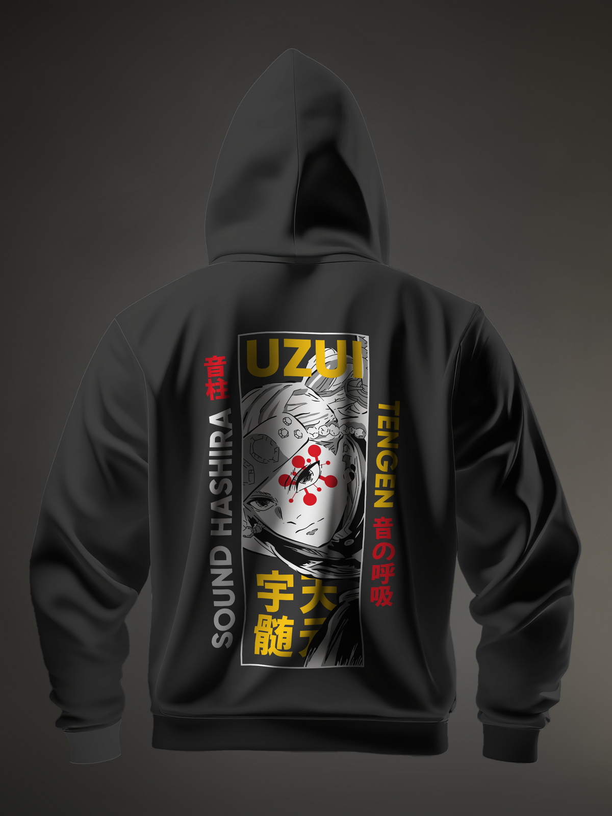 Tengen Uzui 1 Demon Slayer Black Men's Oversize Hooded Sweatshirt