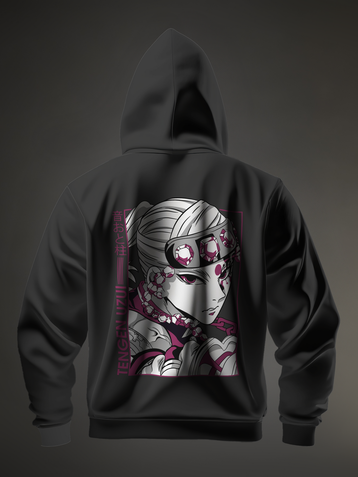 Tengen Uzui 4 Demon Slayer Black Men's Oversize Hooded Sweatshirt