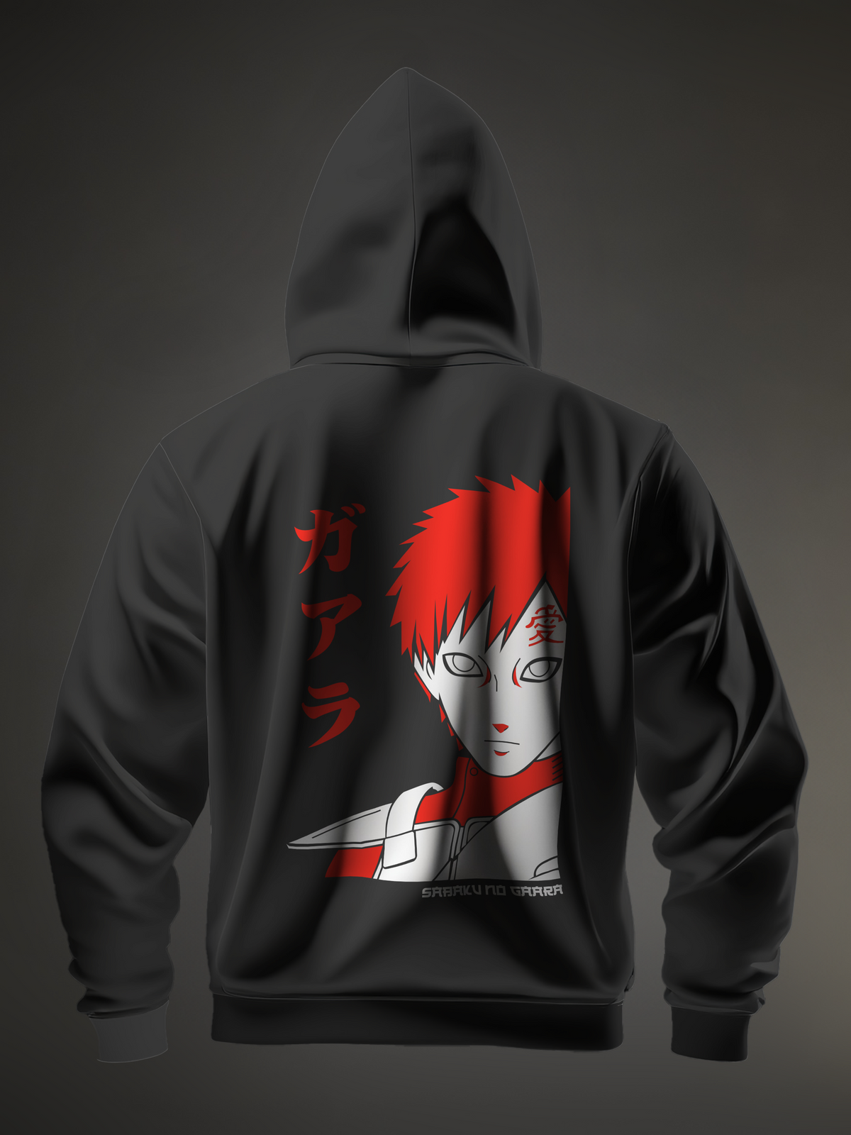 Sabaku No Gaara Naruto Black Men's Oversize Hooded Sweatshirt