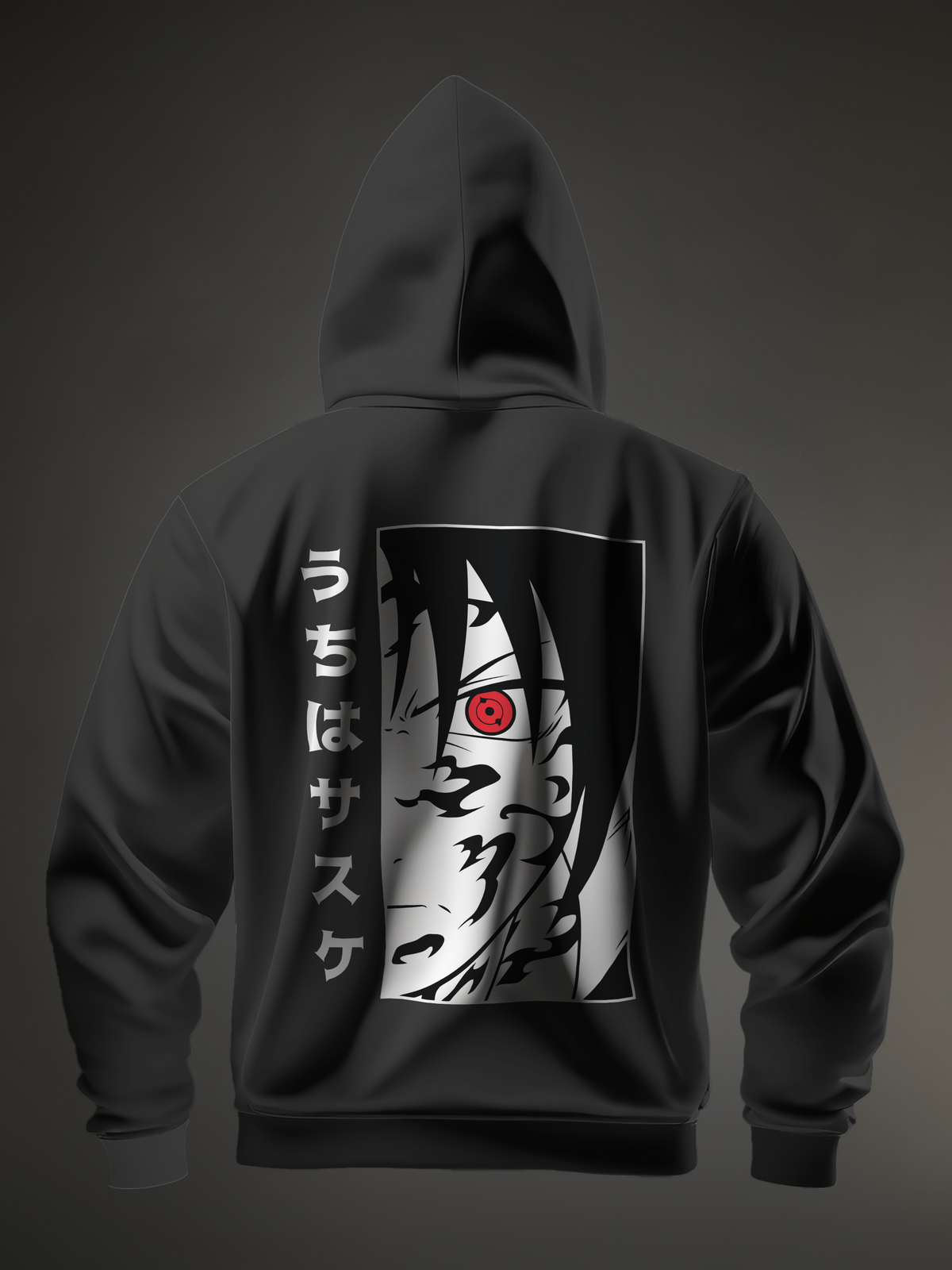 Sasuke Uchiha Naruto Black Men's Oversize Hooded Sweatshirt