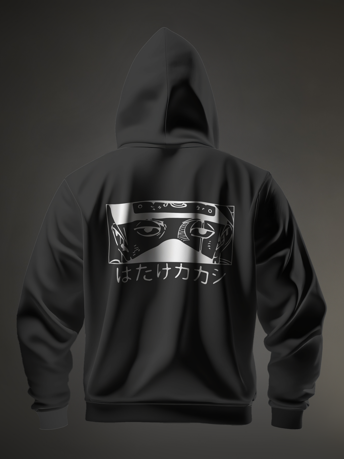 Kakashi Hatake Naruto Black Men's Oversize Hooded Sweatshirt