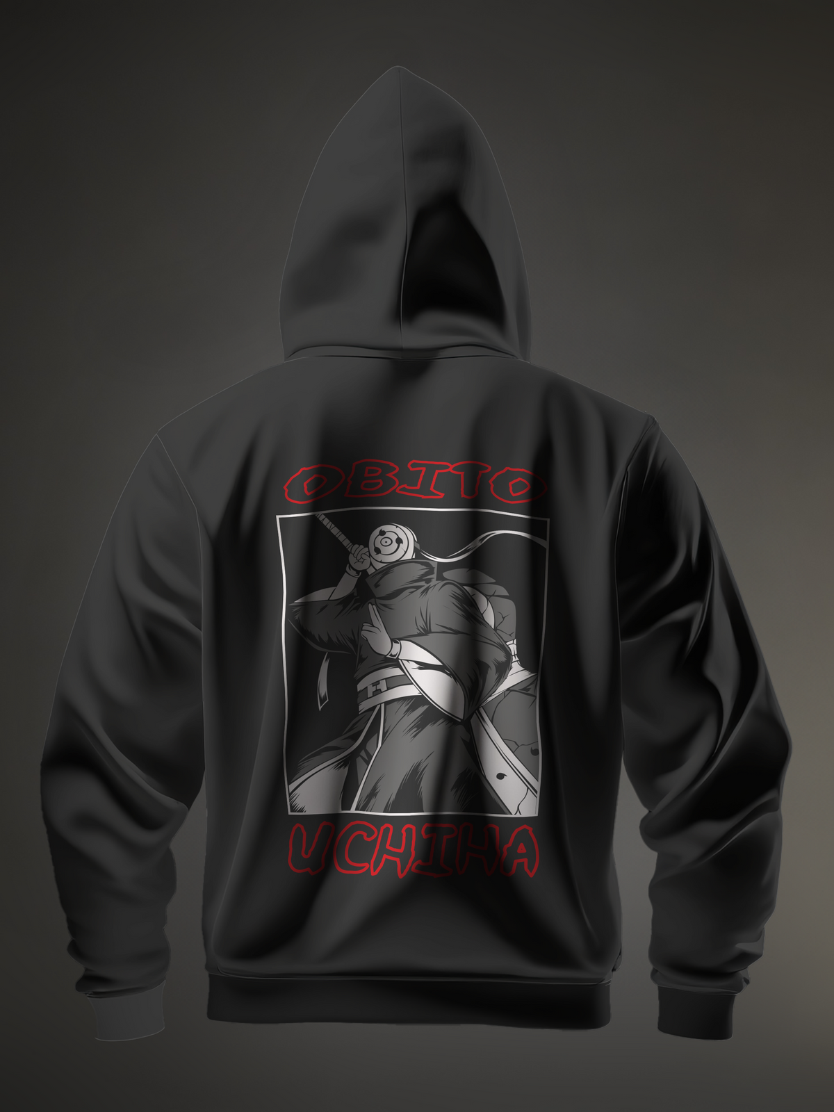 Obito Uchiha Naruto Black Men's Oversize Hooded Sweatshirt