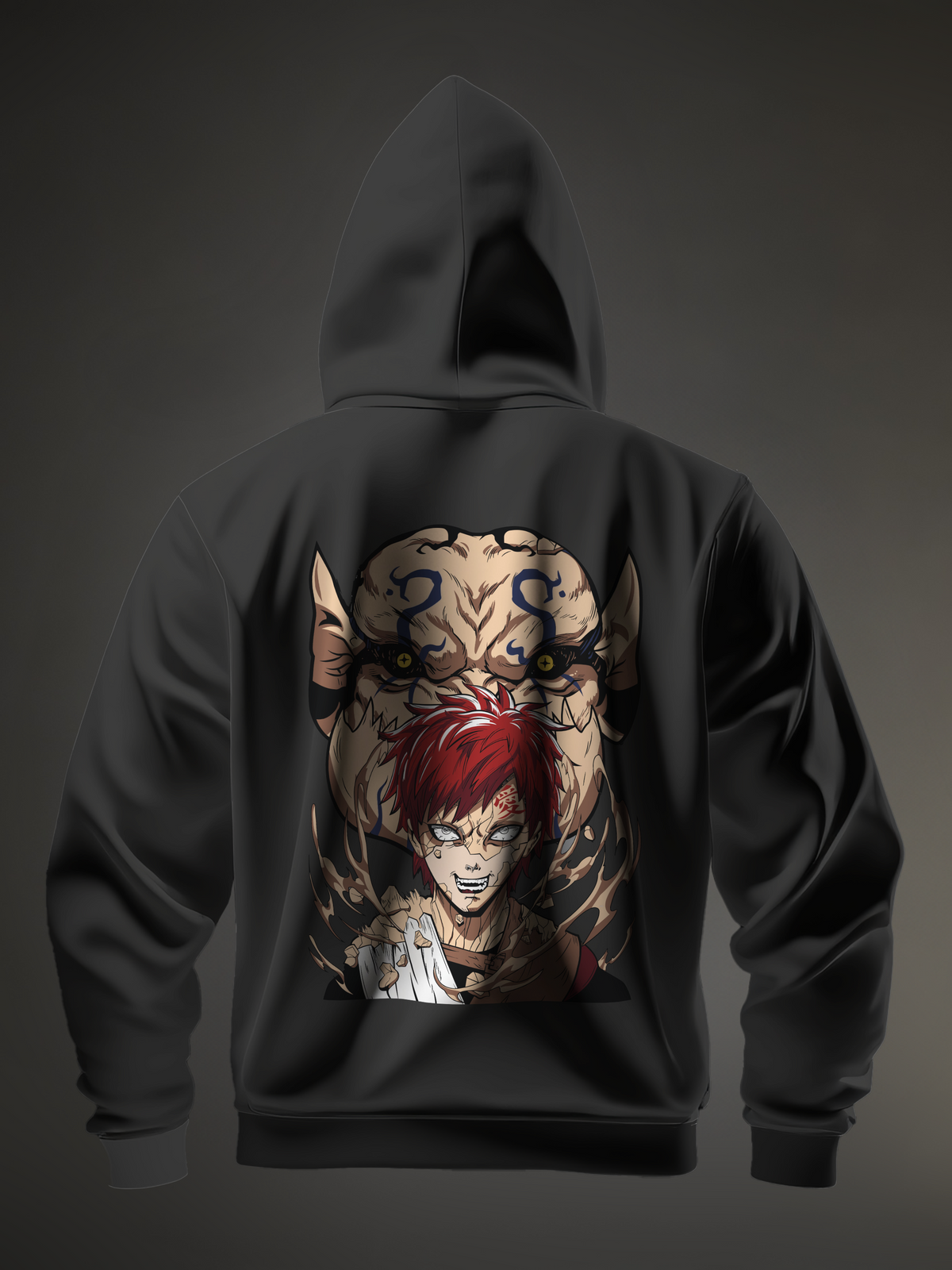 Sabaku No Gaara 2 Naruto Black Men's Oversize Hooded Sweatshirt