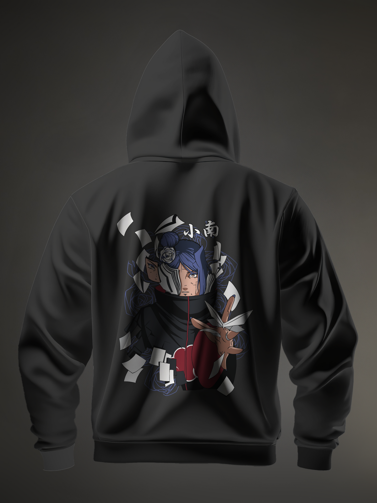 Konan Naruto Black Men's Oversize Hooded Sweatshirt