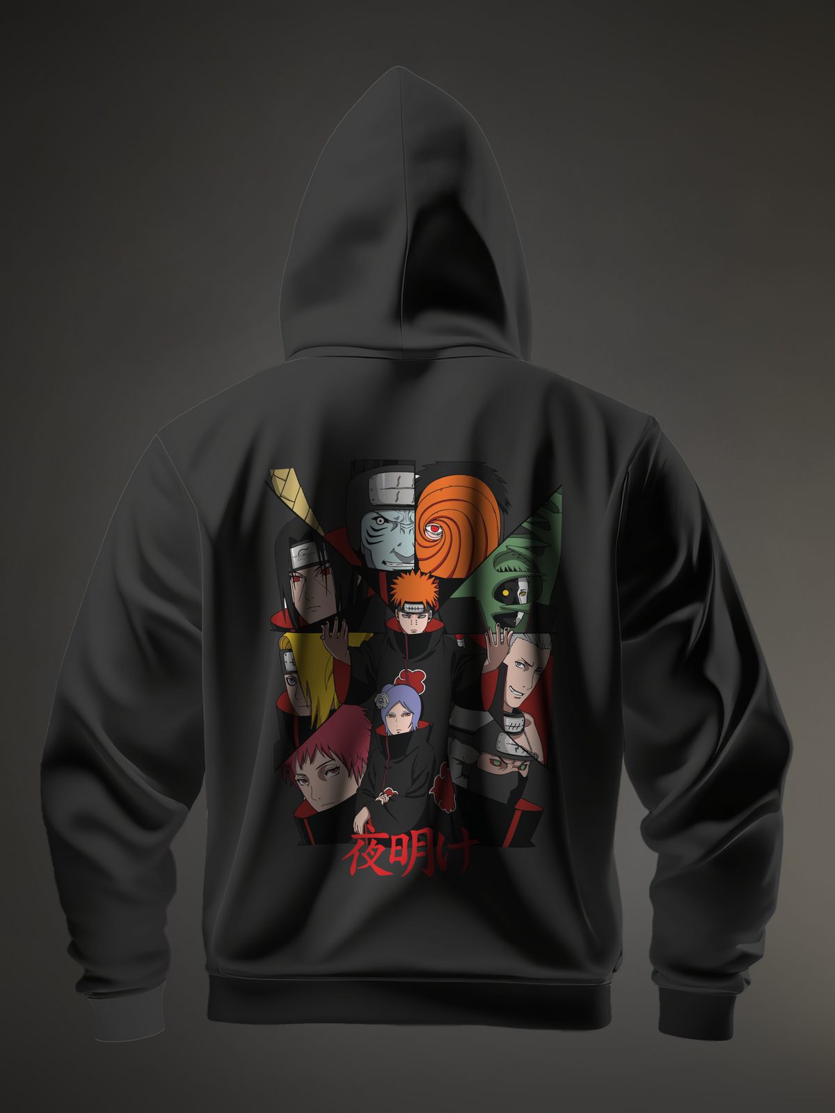 Shippuden Naruto Black Men's Oversize Hooded Sweatshirt