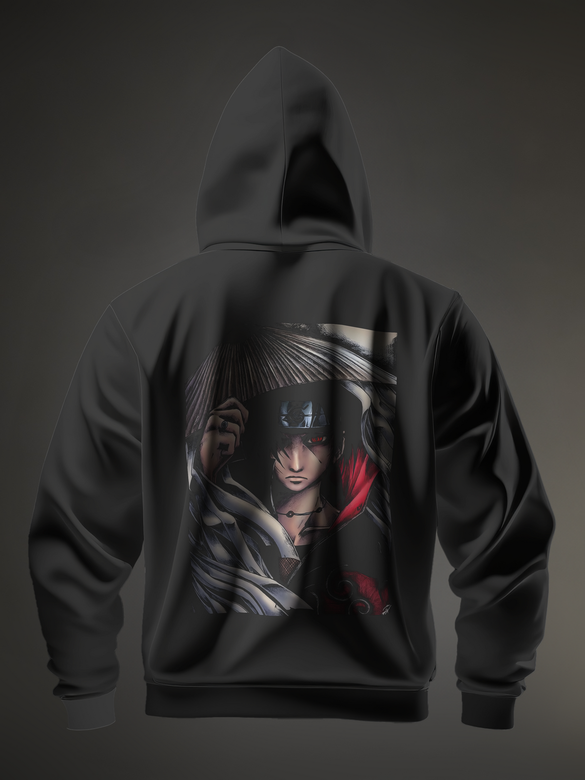 Itachi Uchiha Naruto Black Men's Oversize Hooded Sweatshirt