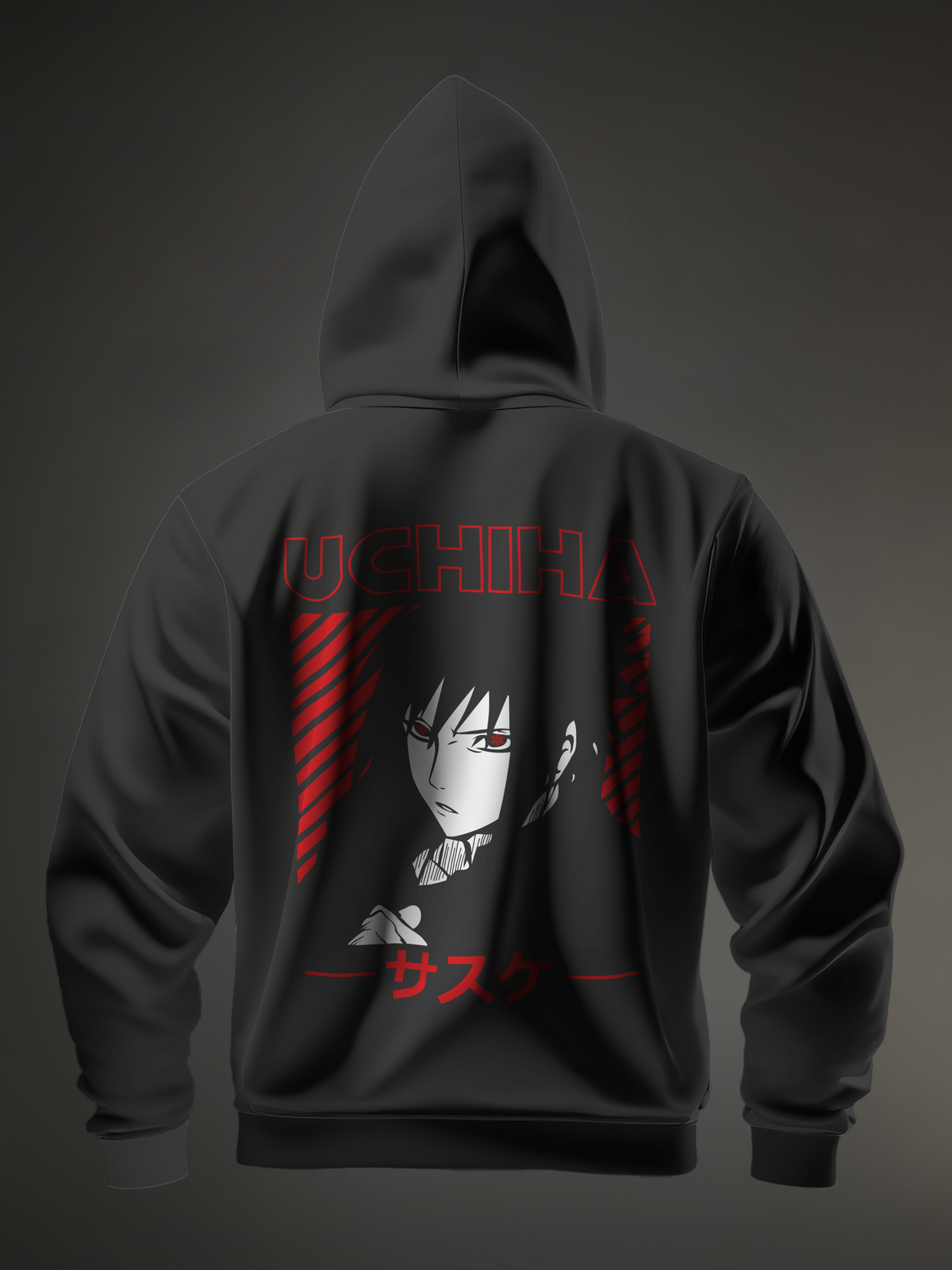 Sasuke Uchiha 4 Naruto Black Men's Oversize Hooded Sweatshirt